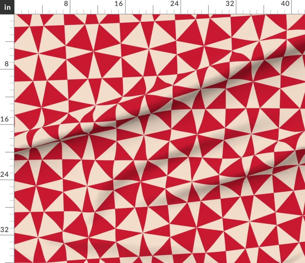 Geometric Abstract Cheater Quilt Scandinavian Scandi Patchwork Mcm Midcentury Topper Red Bold Square Bohemian Eclectic Modern Farmhouse Two Custom Printed Fabric by Spoonflower Various Fabrics by the Yard or Fat Quarter